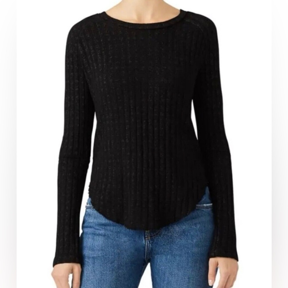 Monrow Ribbed Knit Long Sleeve Top
